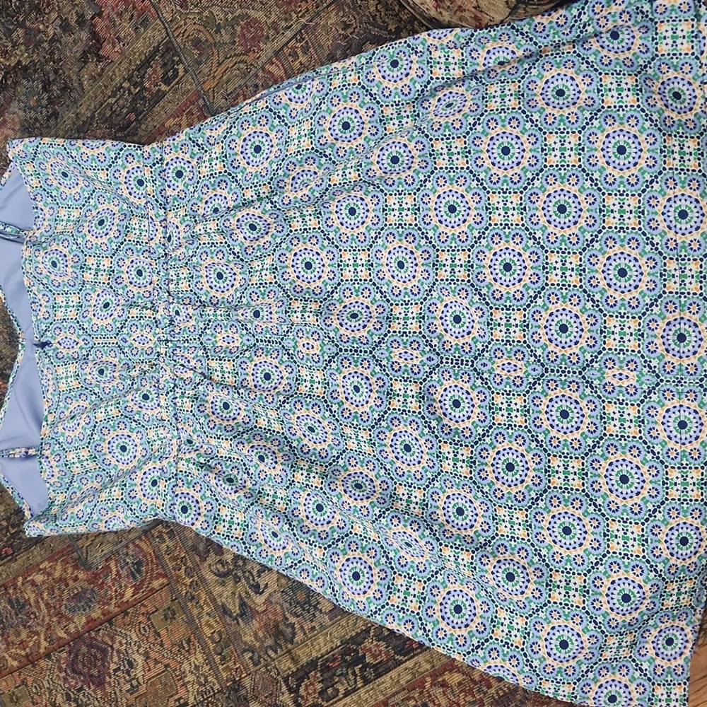 Stainglass Green Jcrew Dress - Picture 6 of 10